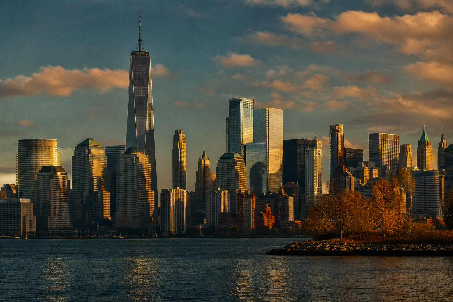 New York — Manhattan skyline in autumn light
