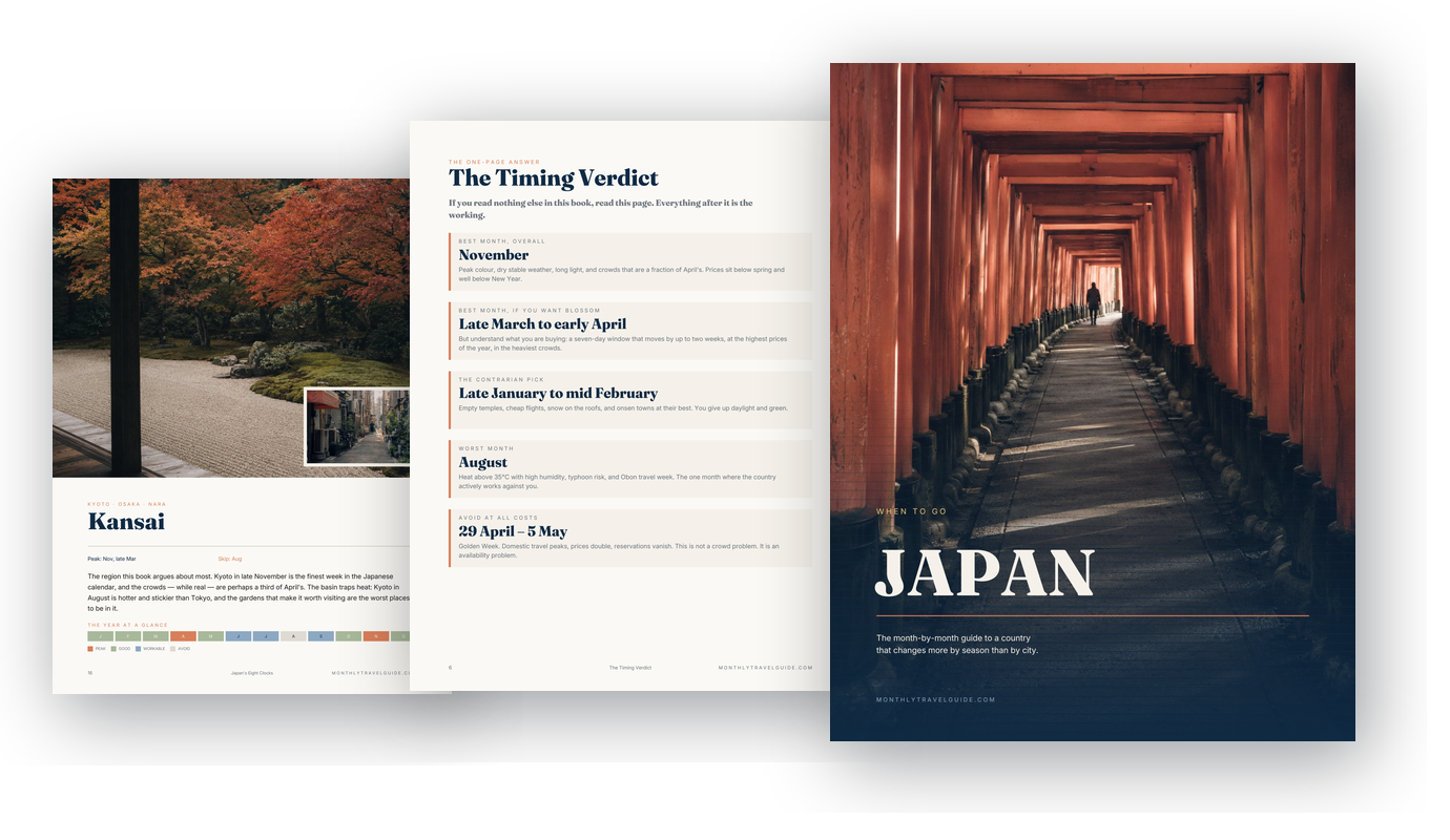 When to Go: Japan — cover and inside pages