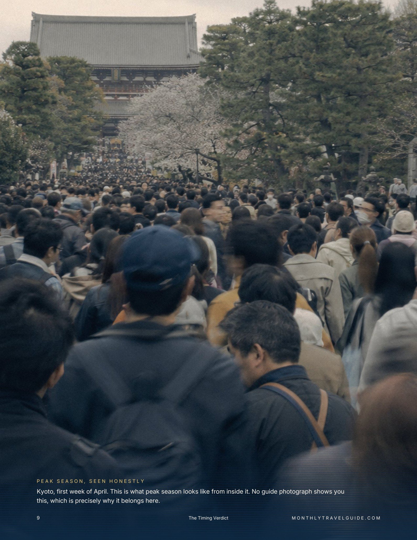 Peak season crowd page from the guide